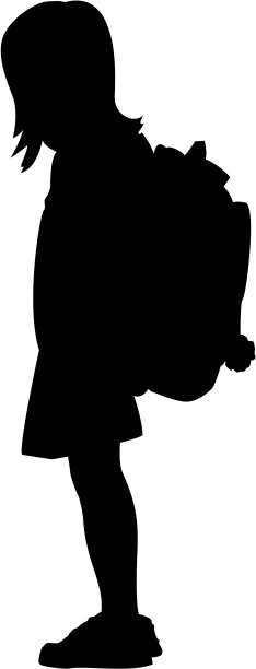 背着背包的女学生(矢量)图片下载