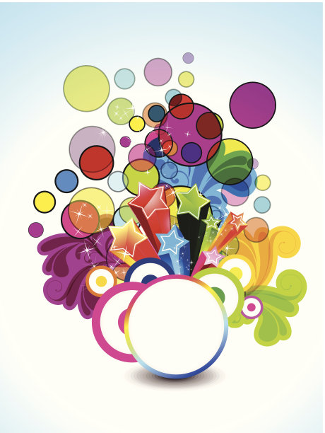 抽象的彩色背景与花卉图片下载