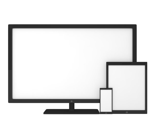 智能手机、平板电脑和显示器上的空白屏幕图片下载