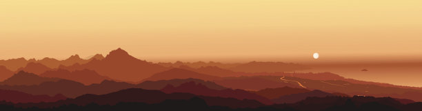 全景卡比松德奥罗(卡比松德奥罗)阿利坎特山日出图片下载