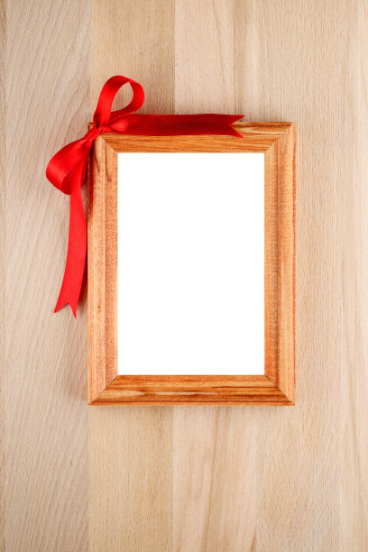 红色蝴蝶结相框图片下载