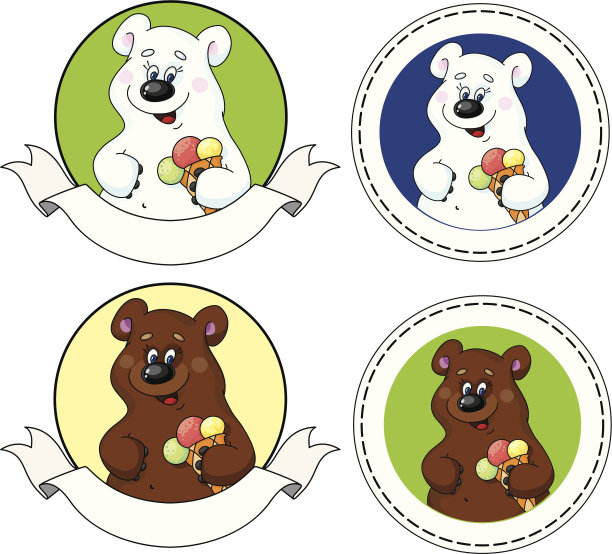 小熊和冰淇淋横幅图片下载