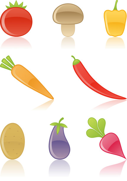 蔬菜的图标。矢量插图。图片下载