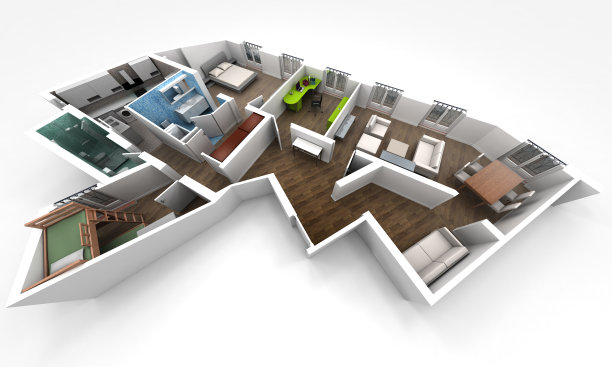 公寓分布鸟瞰图图片下载