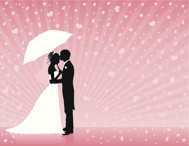 粉色婚礼背景。图片下载