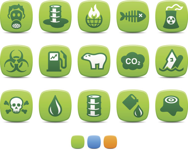 15个绿色污染图标图片下载