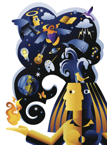 富有想象力的思维插图图片下载