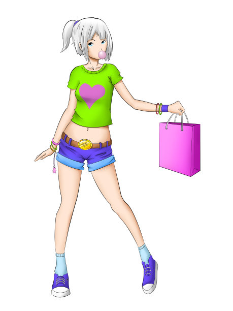 青少年购物的女孩图片下载