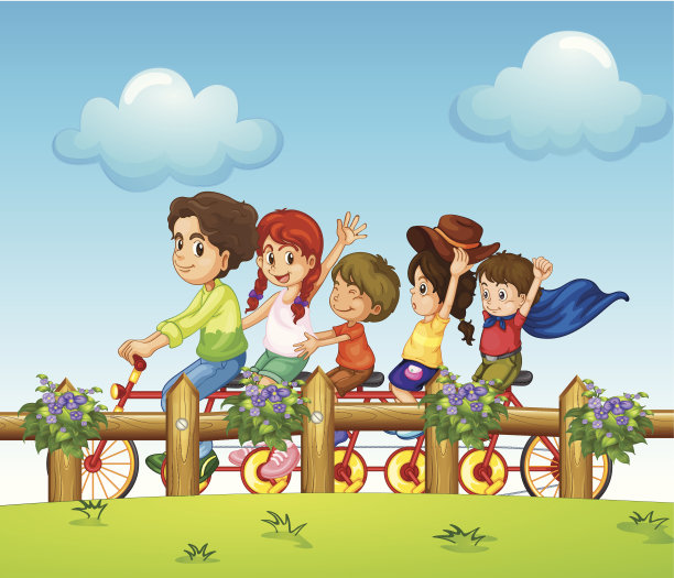 骑自行车的孩子们图片下载