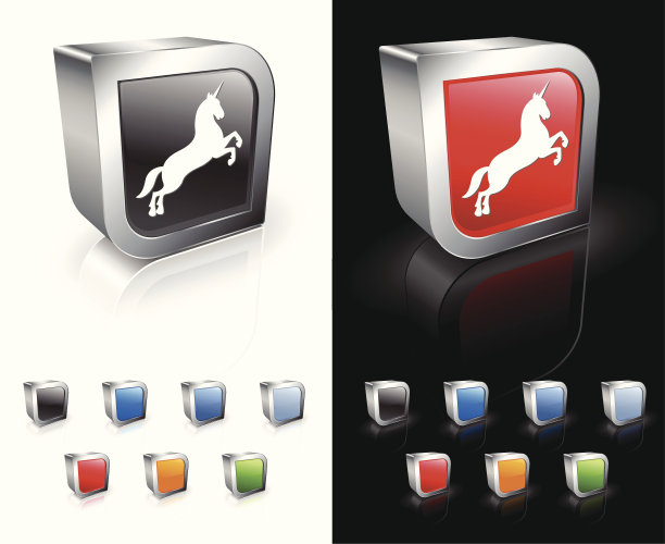 独角兽3D版权免费矢量艺术图片下载