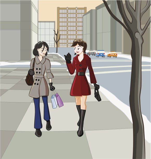 冬天城里的女人图片下载