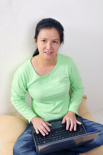 轻松的女士，手提电脑图片下载