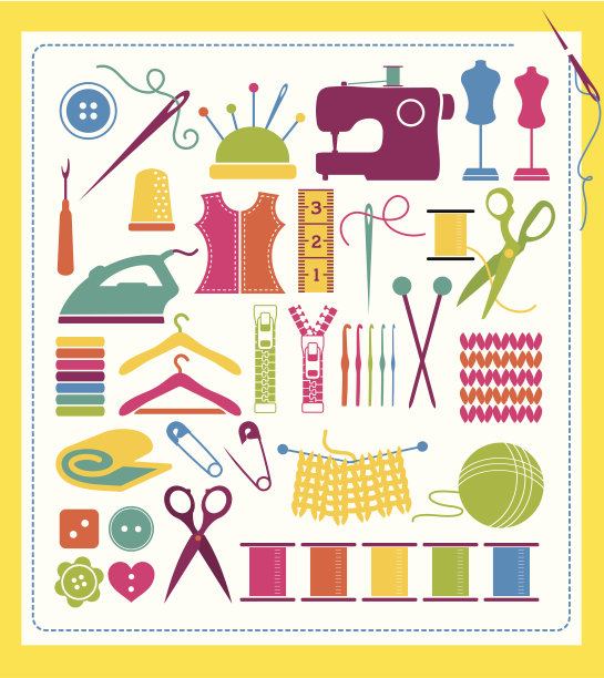 缝纫设计元素图片下载