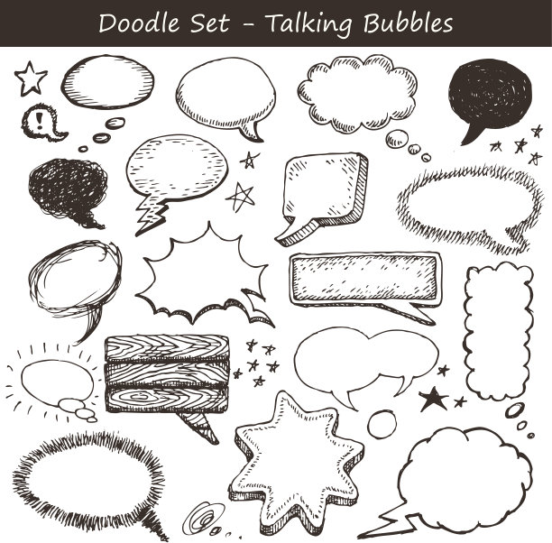 Comics-style讲话泡沫素材图片
