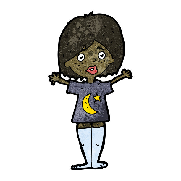 穿着睡衣的卡通女人图片下载