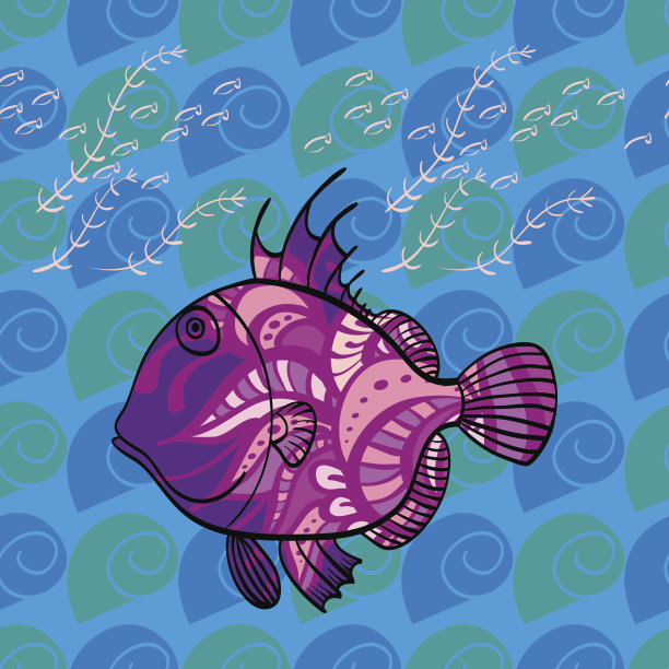 海鱼无缝图案图片下载