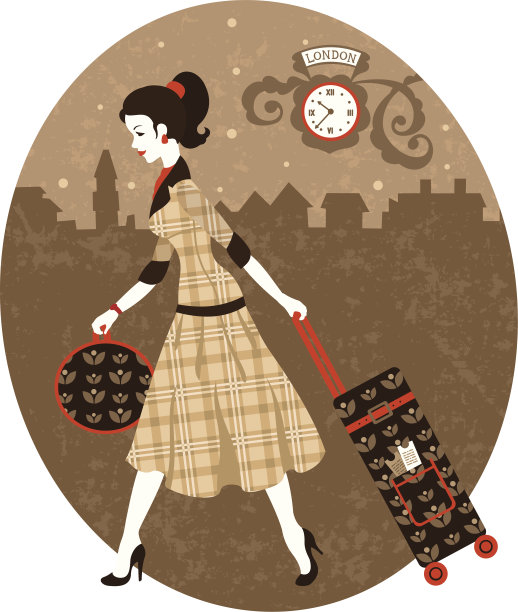 复古的旅行的女士图片下载