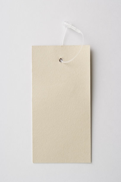 白色背景上的空白米色标签的孤立镜头图片下载