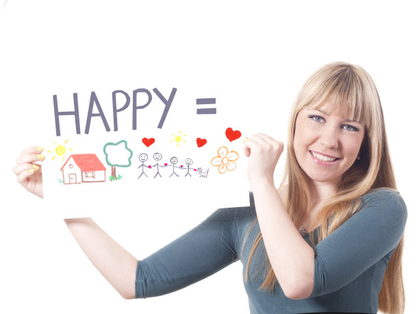 美丽的女孩和她对幸福的定义图片下载