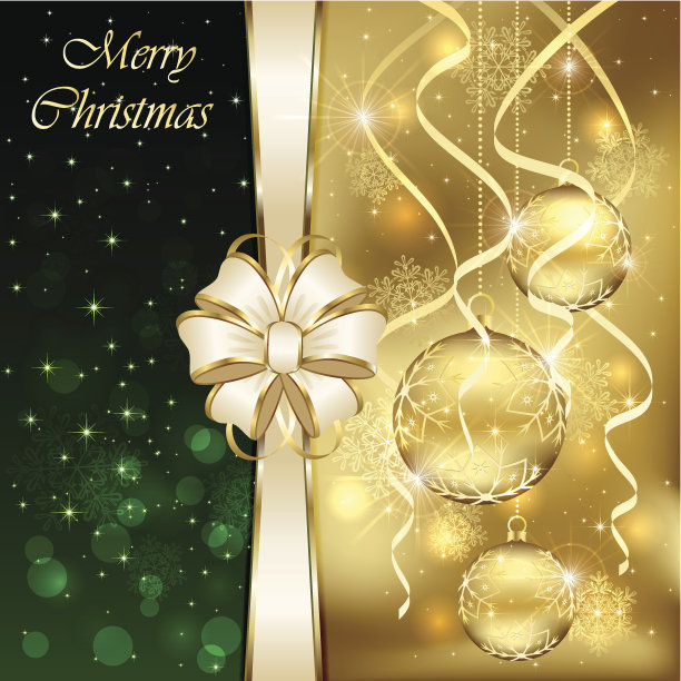 金色的装饰品和蝴蝶结图片下载