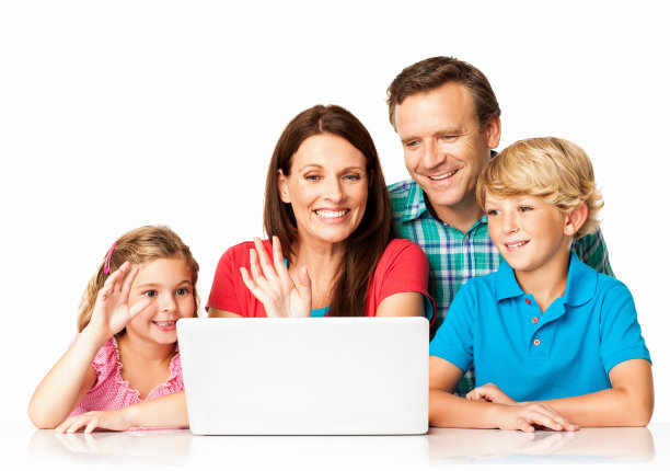 家庭视频聊天-孤立图片下载