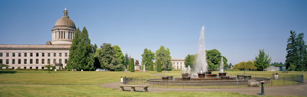 华盛顿州国会大厦和喷泉2012年7月图片下载
