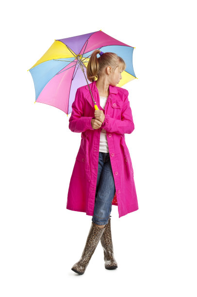 快乐的女孩带着伞图片下载