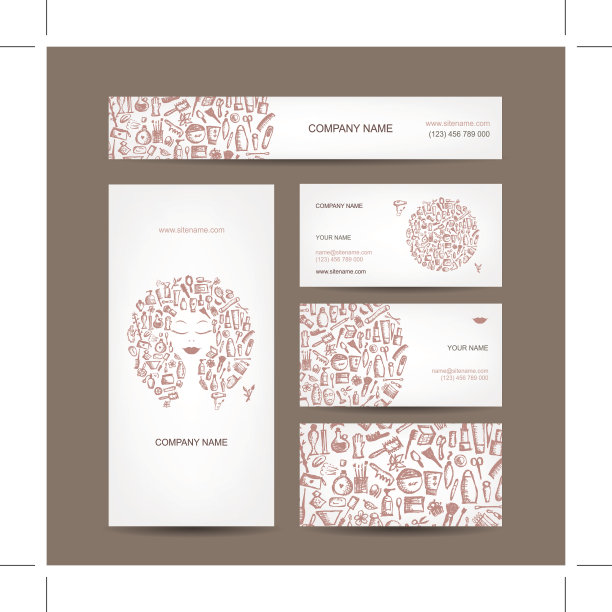 名片设计，化妆品和配饰图片下载