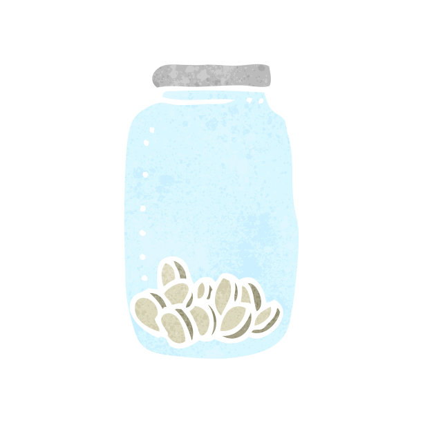 复古卡通药丸罐图片下载