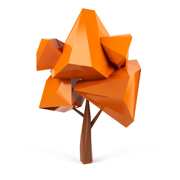 3d树孤立在白色。图片下载