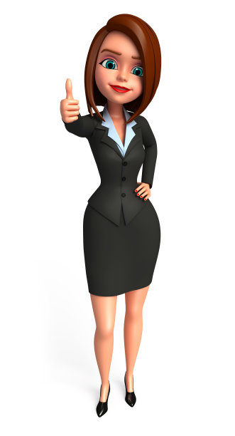 年轻的商业女性与最好的运气标志图片下载