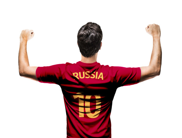 俄罗斯球迷/运动员穿着制服庆祝图片下载