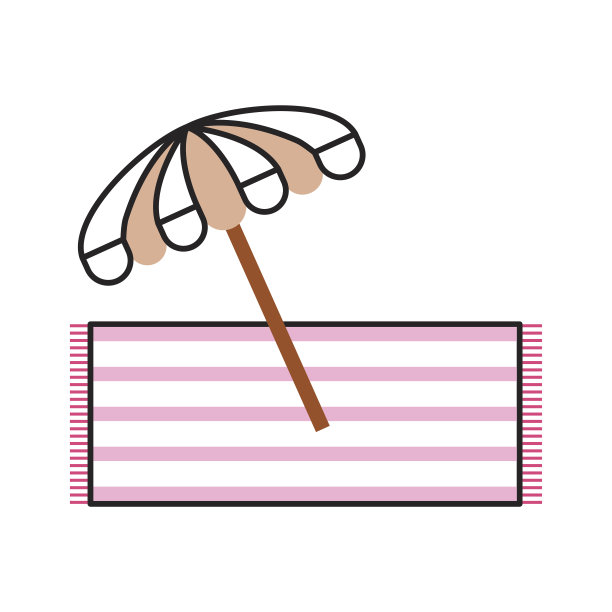 沙滩伞夏日用毛巾图片下载