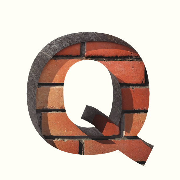 矢量砖切割数字q.粘贴到任何背景图片下载