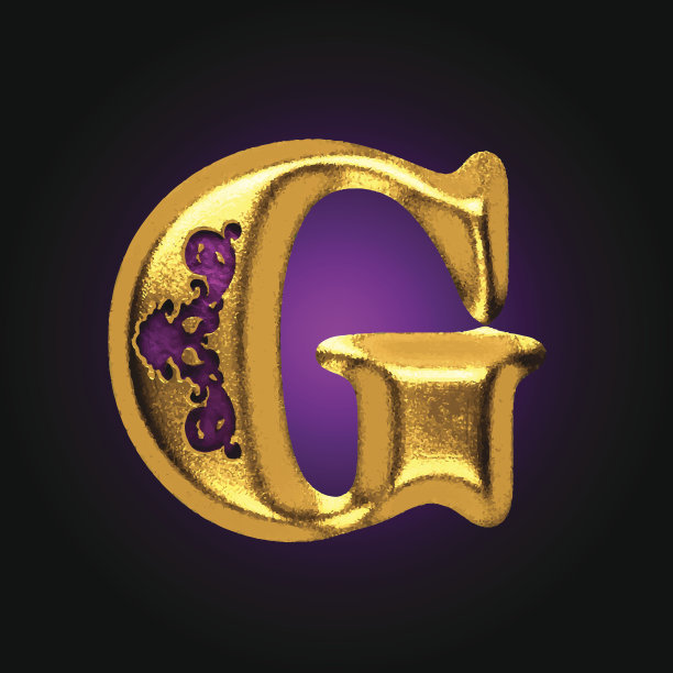 金色字母G矢量素材图片下载