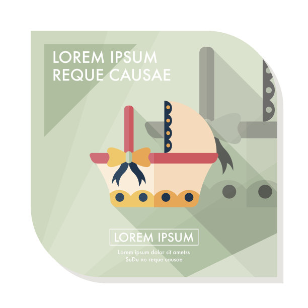 婴儿摇篮床与长影子的图标，eps10图片下载