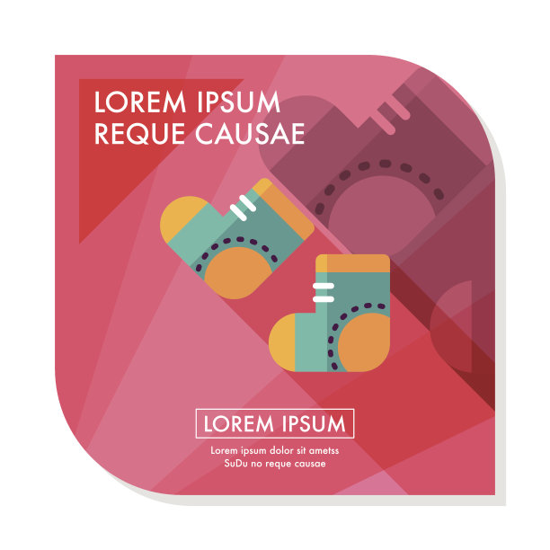 袜子平图标与长影子，EPS 10图片下载