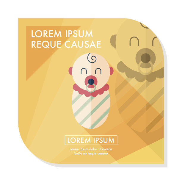 婴儿平板图标与长阴影，eps10图片下载