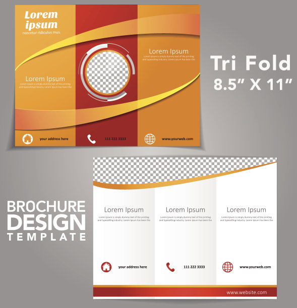 三折宣传册矢量设计图片下载