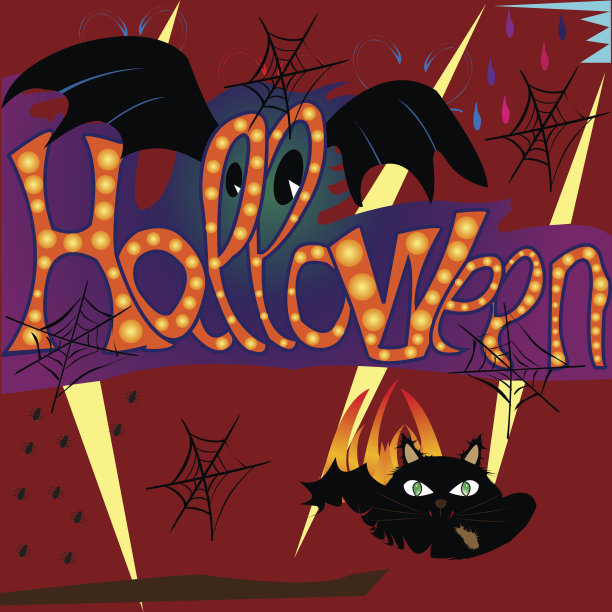 万圣节猫咪插画图片下载