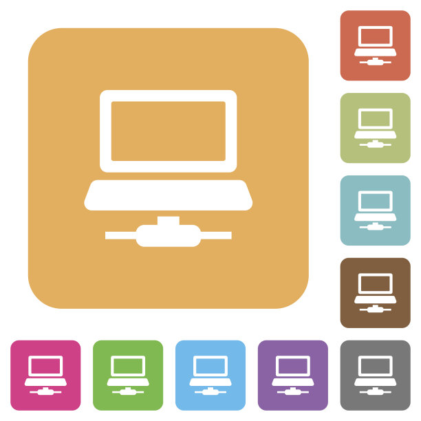 网络电脑圆角方平图标图片下载