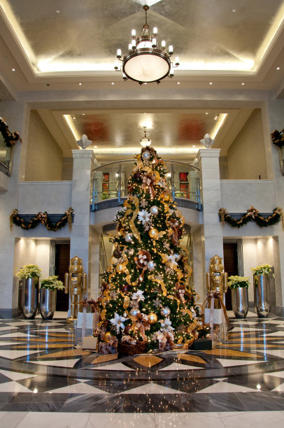 专业的办公大堂为假期做好了准备图片下载