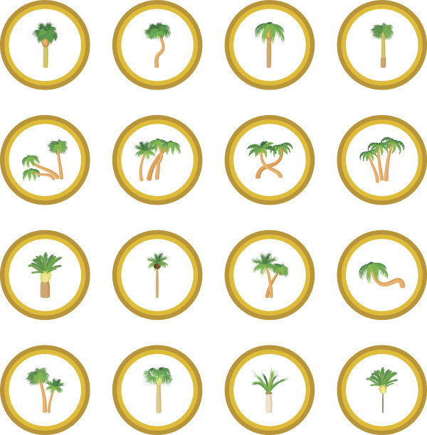 棕榈图标圆图片下载