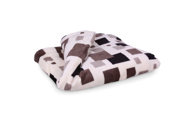 棕白毛毯图片下载