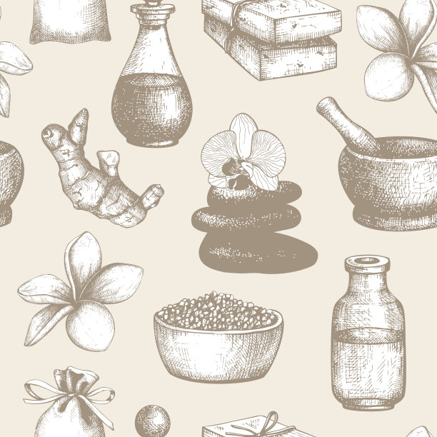 复古水疗和天然化妆品背景图片下载
