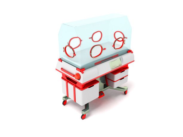 培养箱为儿童蓝色3d渲染在白色的背景图片下载