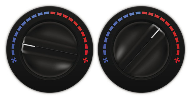 汽车气流选择器。黑色塑料开关图片下载