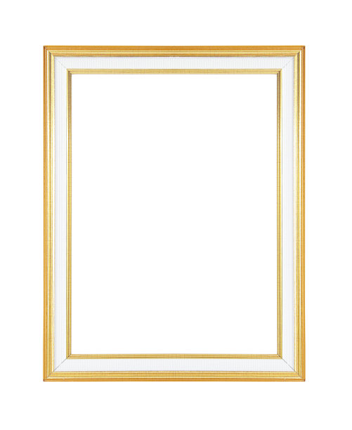 金色相框孤立在白色背景上图片下载
