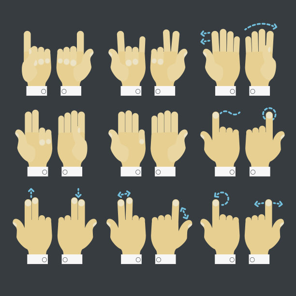 多点触控手势手势图标设置图片下载
