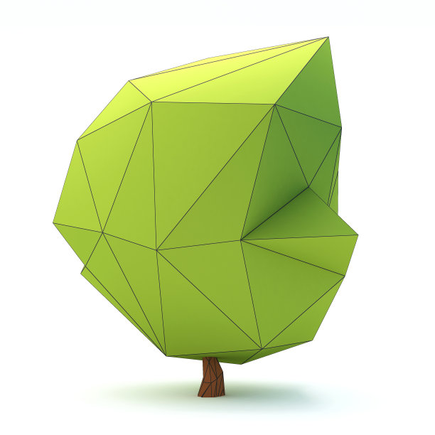 树的低多边形设计图片下载